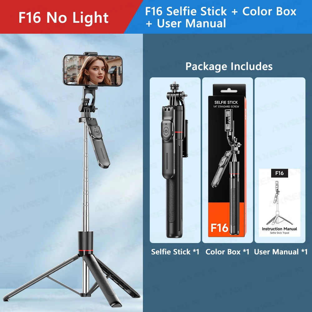 All-in-One Creator Kit: 67" Extendable Selfie Stick Tripod with Bluetooth Remote - Lxvita