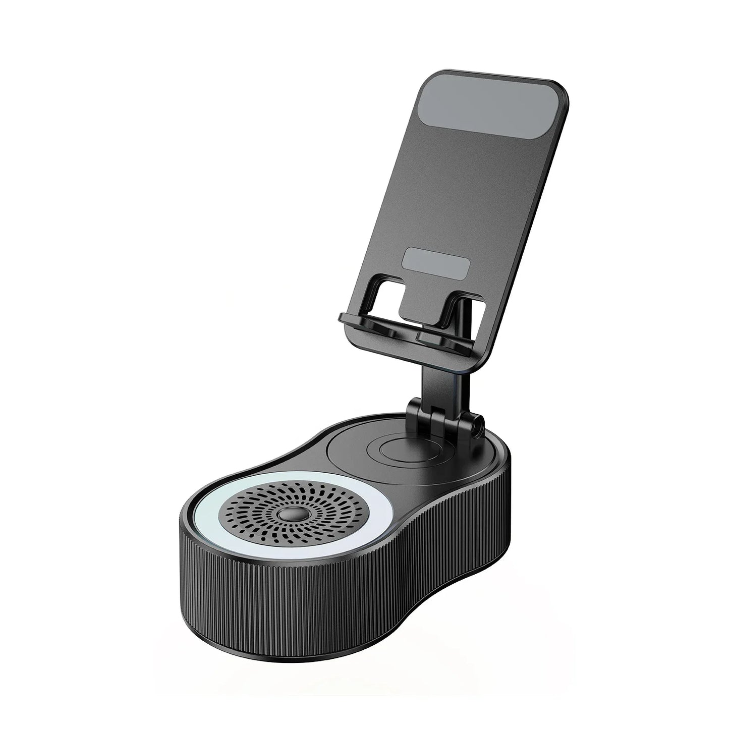 Multi-Functional Rotating Bluetooth Speaker Stand with RGB Lighting & Power Bank Function