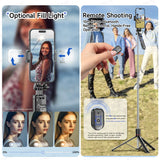 All-in-One Creator Kit: 67" Extendable Selfie Stick Tripod with Bluetooth Remote - Lxvita