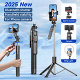 All-in-One Creator Kit: 67" Extendable Selfie Stick Tripod with Bluetooth Remote - Lxvita