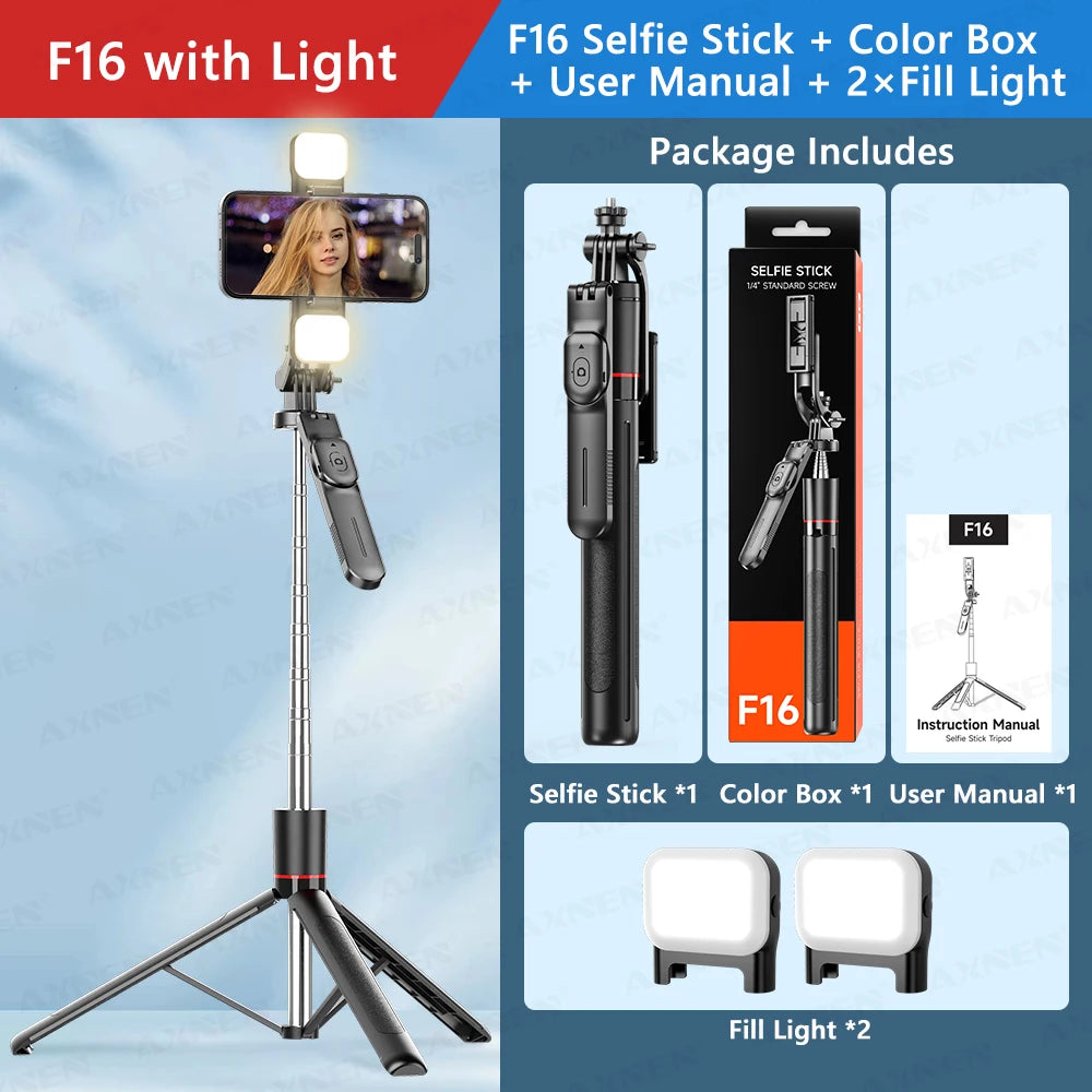 All-in-One Creator Kit: 67" Extendable Selfie Stick Tripod with Bluetooth Remote - Lxvita