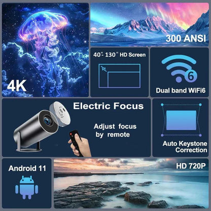 HY300 Plus | Android Smart Mini Projector with WiFi & Bluetooth
