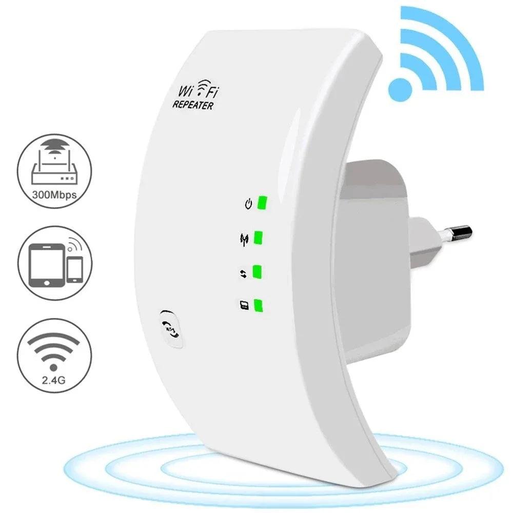 300Mbps WiFi Extender and Repeater - Long Range Signal Booster with Access Point Mode - Lxvita