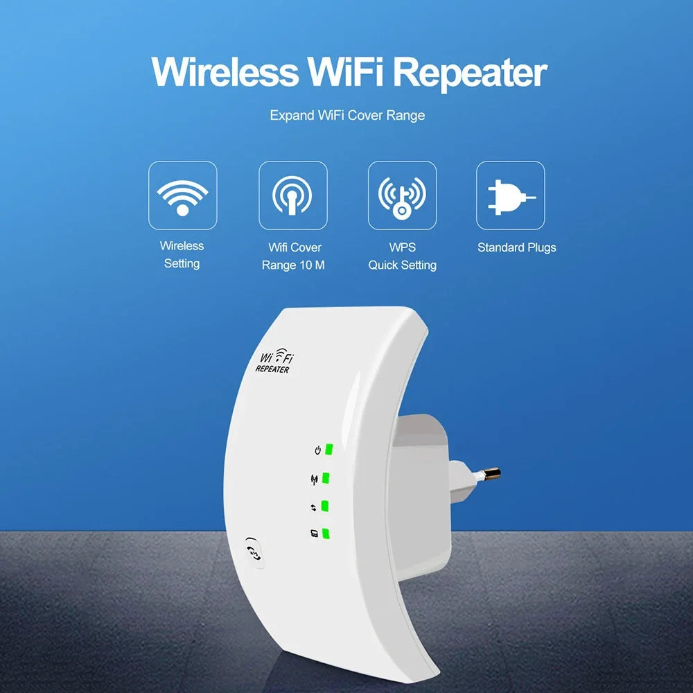 300Mbps WiFi Extender and Repeater - Long Range Signal Booster with Access Point Mode - Lxvita